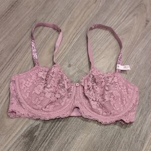 Victoria's Secret Lace Underwire Bra in Dusty Pink Push Up Size 34dd NWT